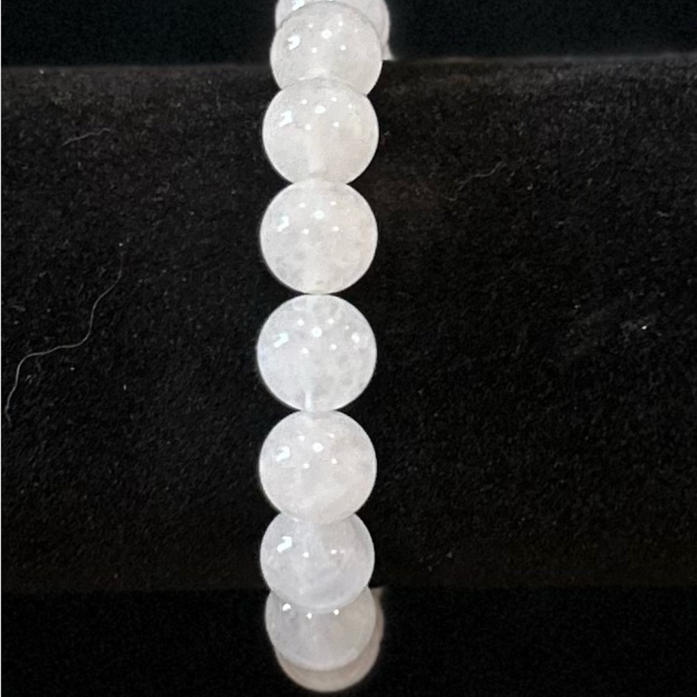 White Jade Beaded Bracelet